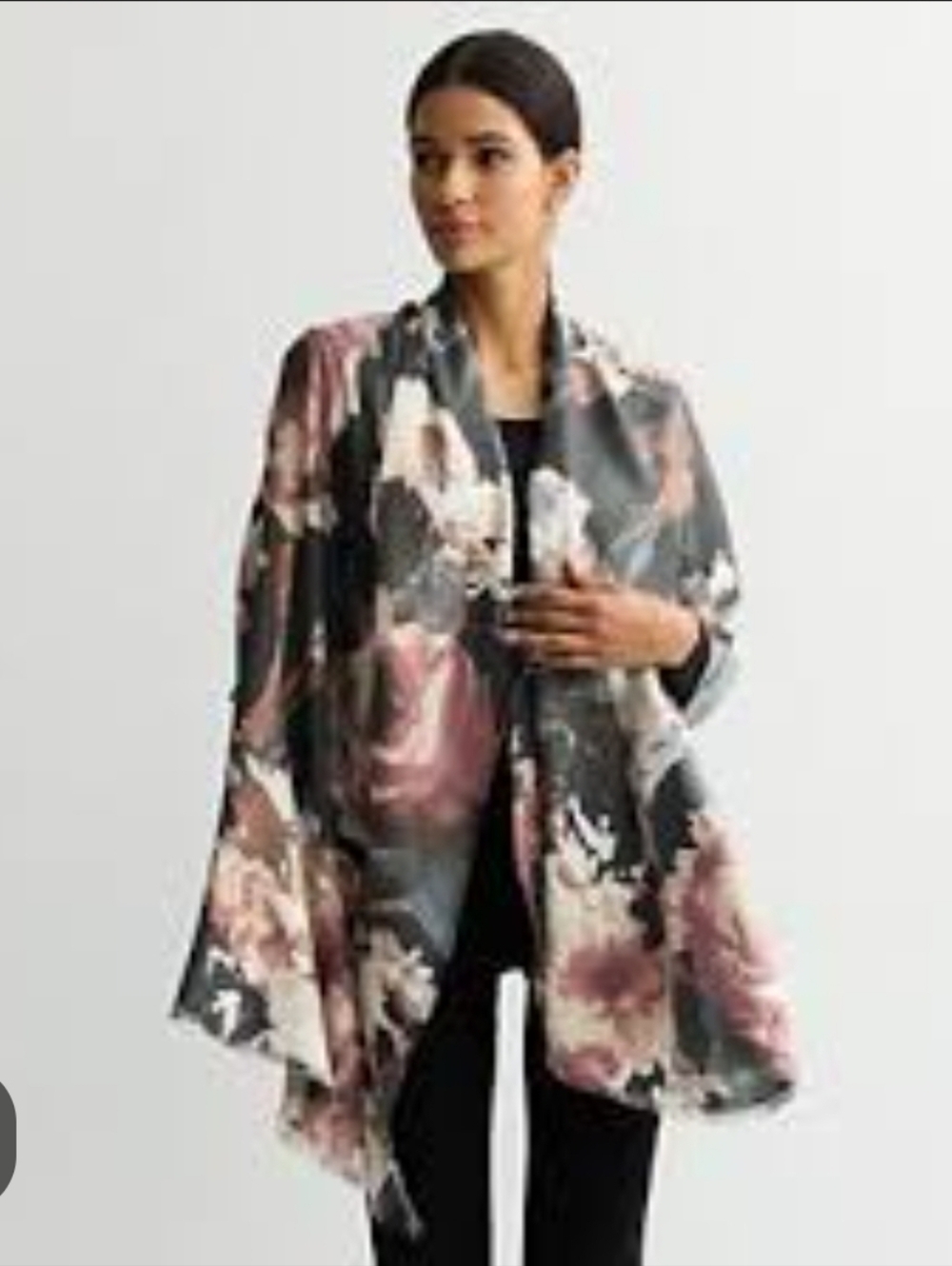 Floral Open Front Kimono Cardigan